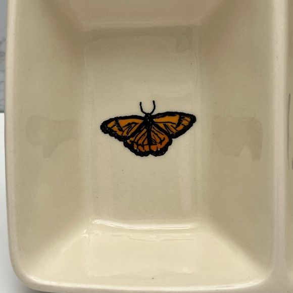 RAE DUNN ceramic tray with Butterflies - Picture 2 of 6